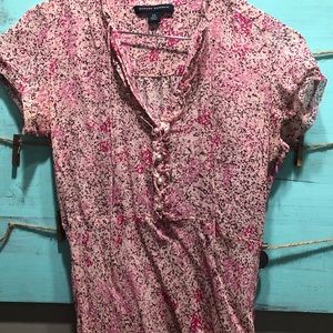Banana Republic pink  speckled blouse XS